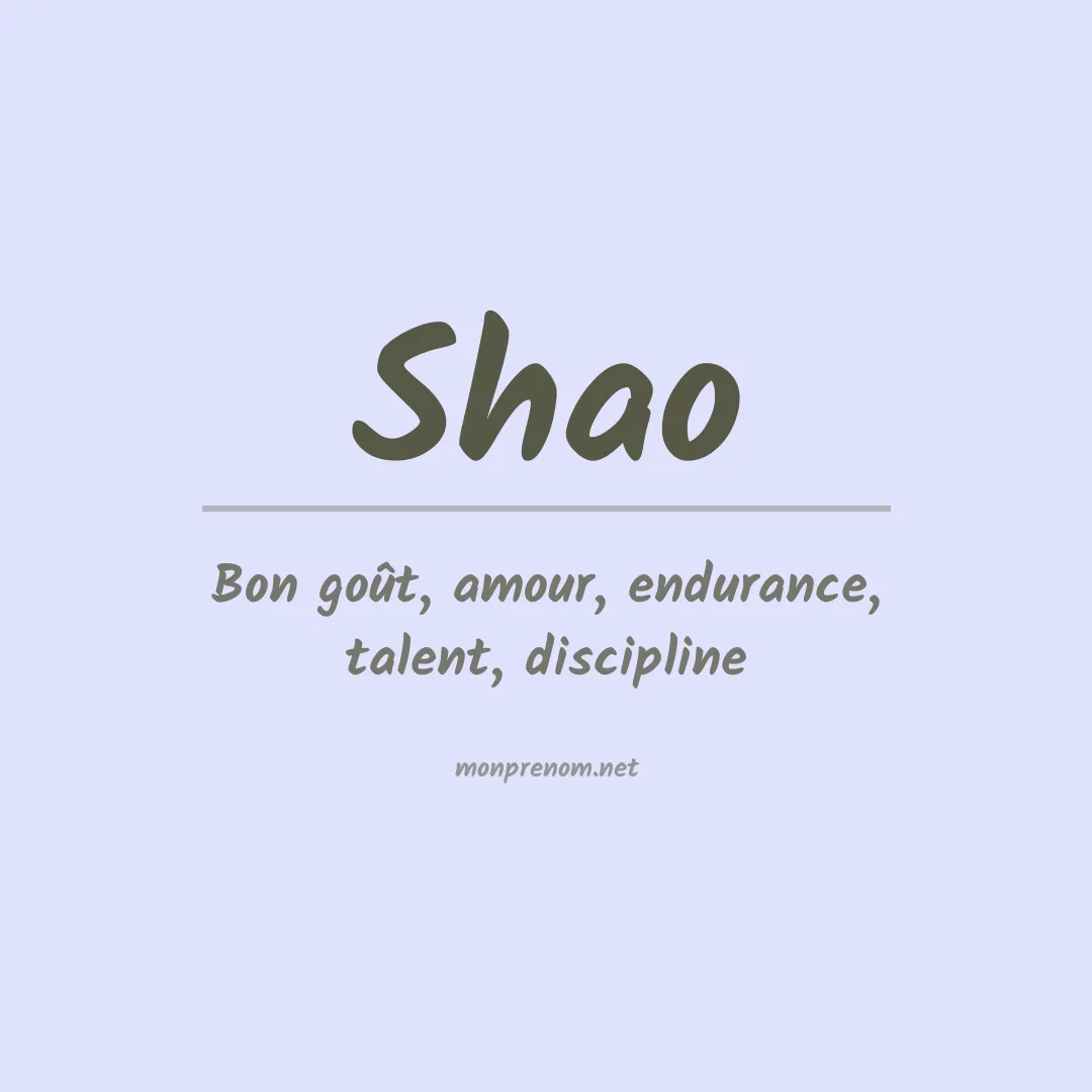 Prénom Shao
