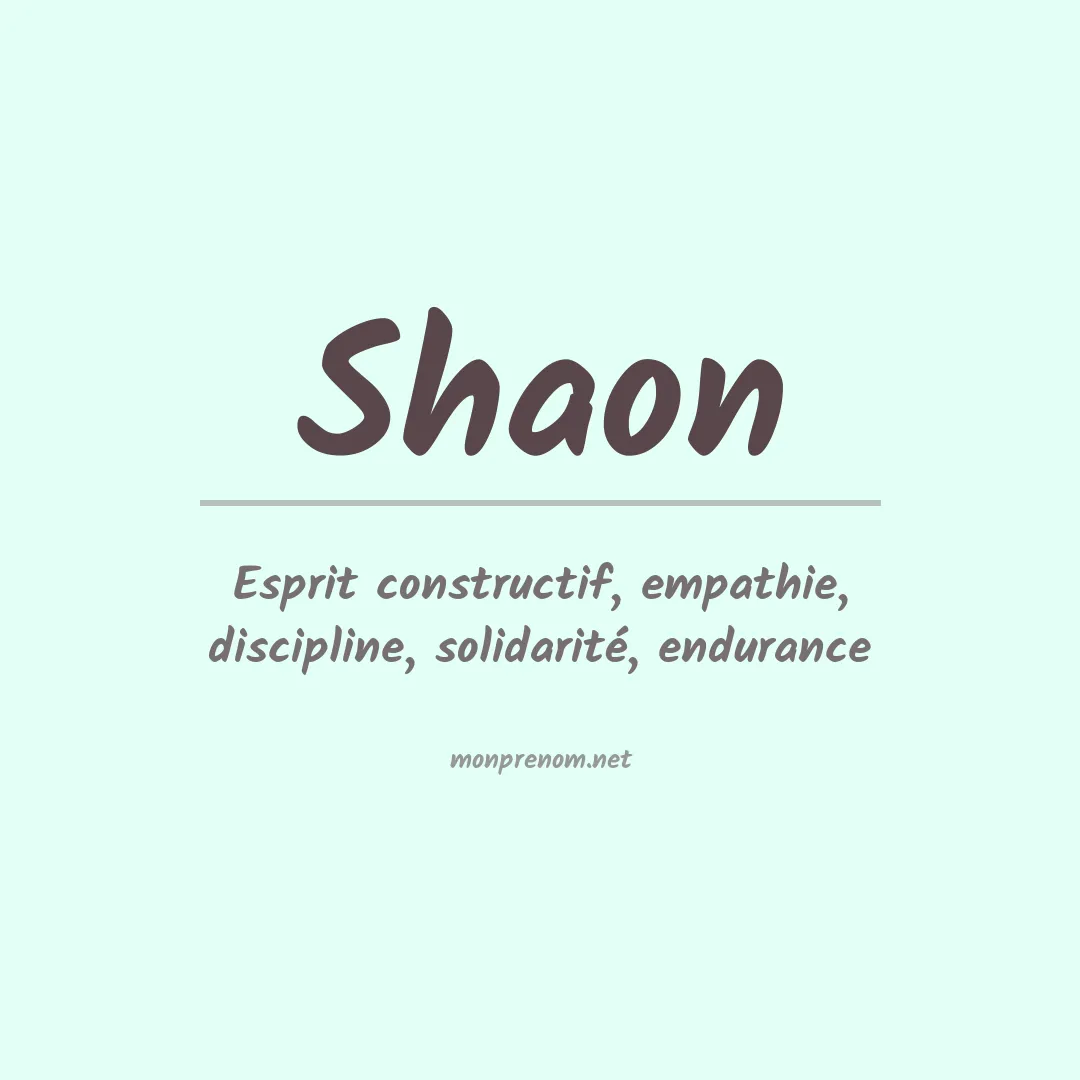 Signification du prénom Shaon