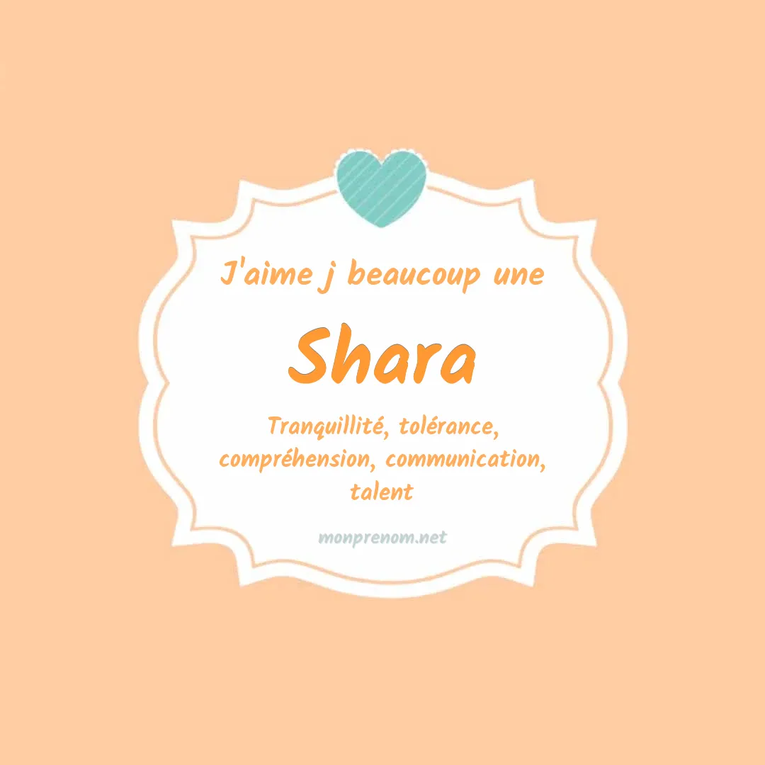J'aime beaucoup Shara