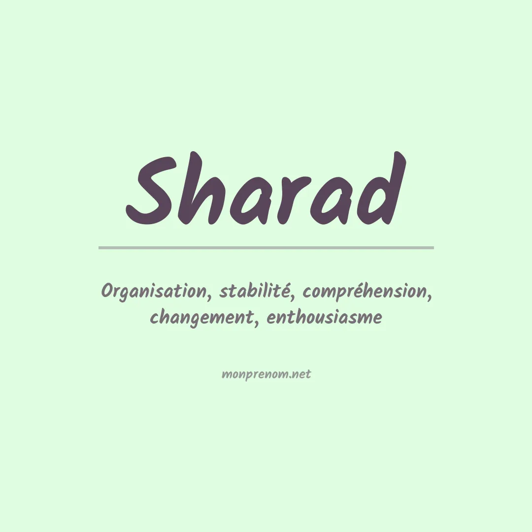 Signification du prénom Sharad