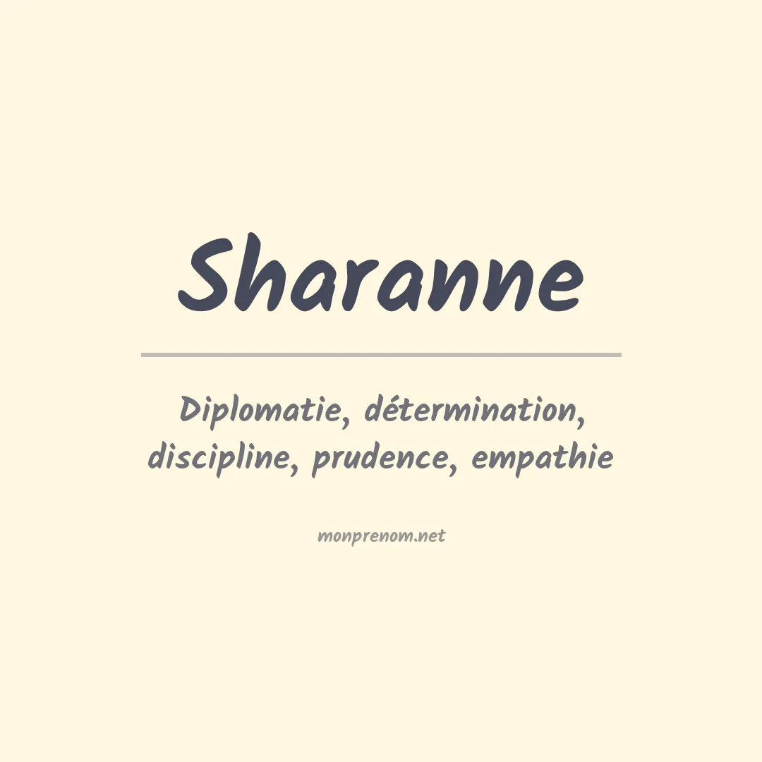 Signification du prénom Sharanne