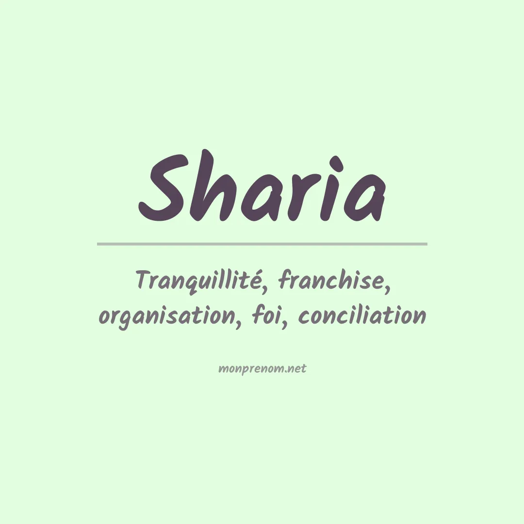 Signification du prénom Sharia