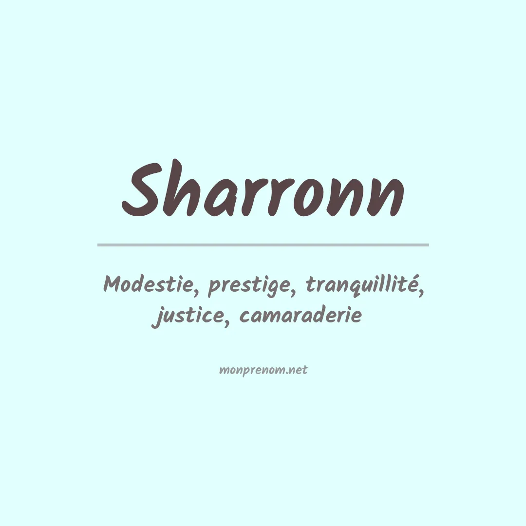 Signification du prénom Sharronn