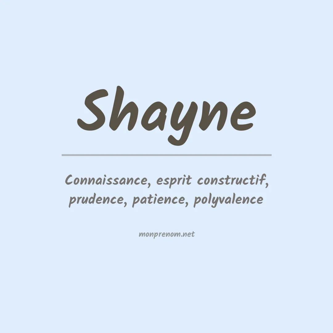 Prénom Shayne