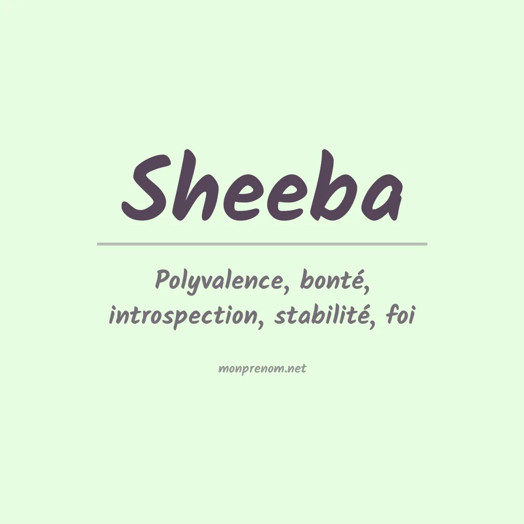 Signification du prénom Sheeba
