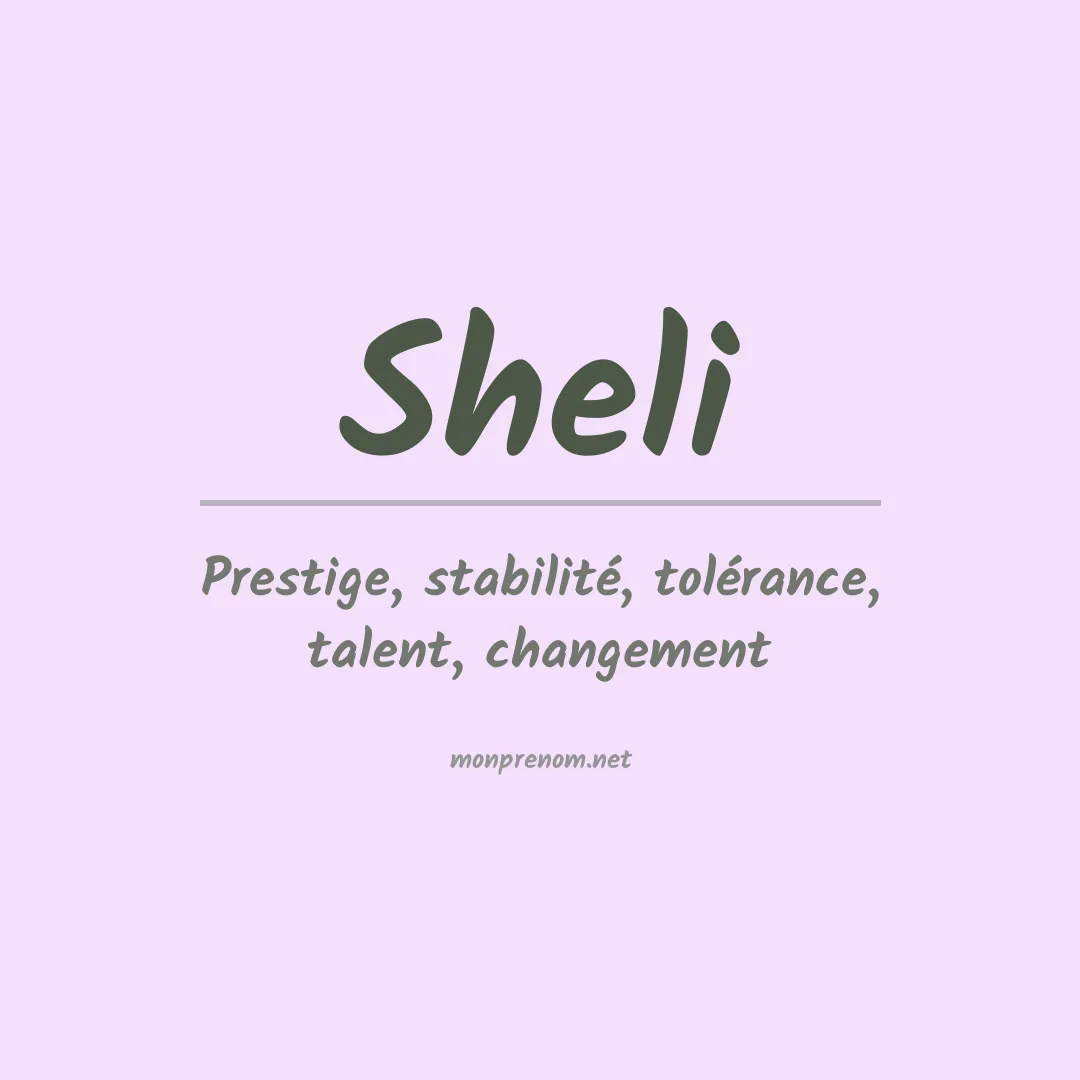 Prénom Sheli