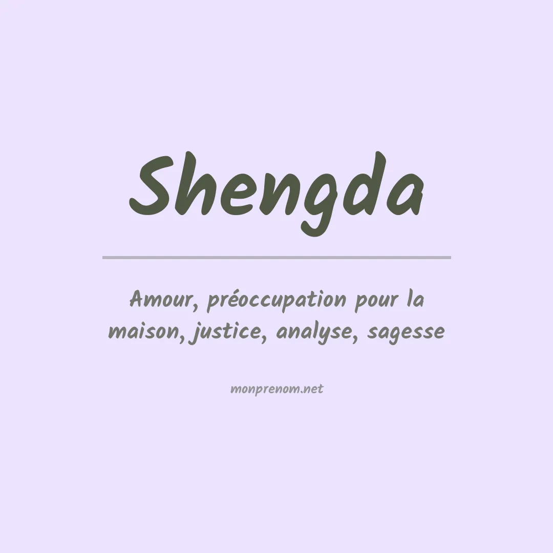 Signification du prénom Shengda