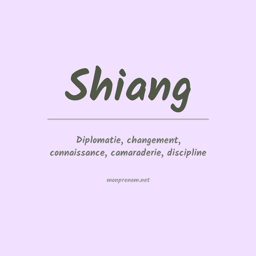 Prénom Shiang