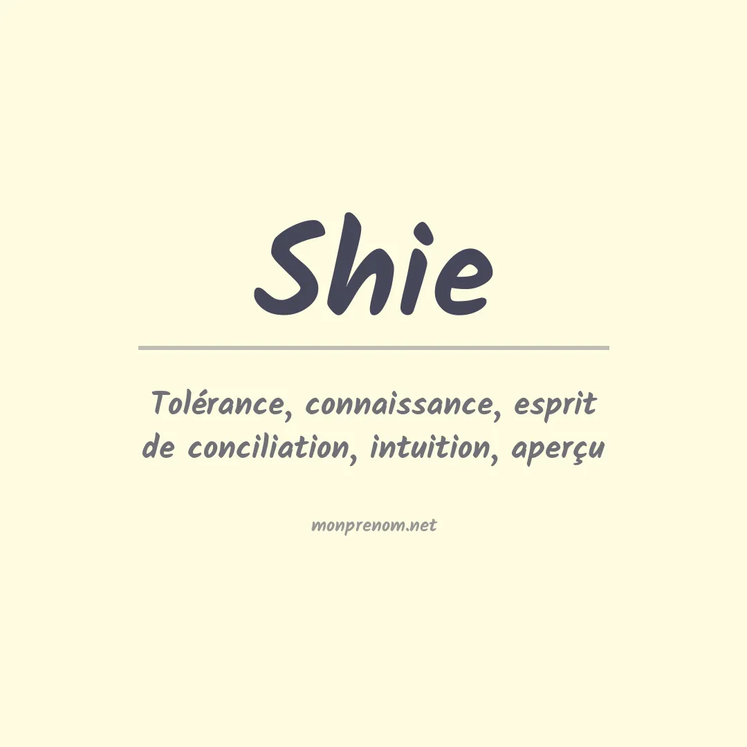 Prénom Shie