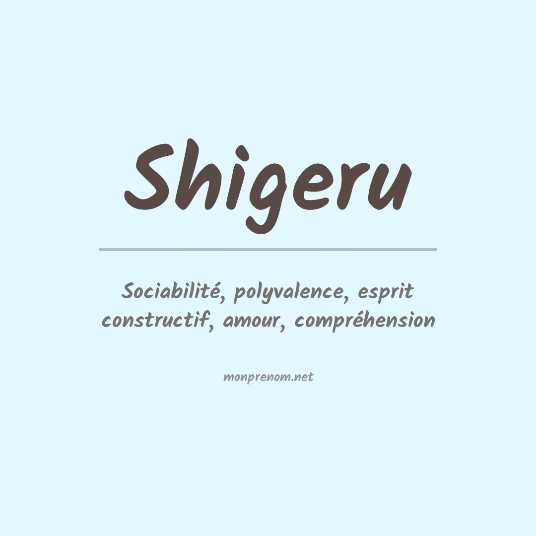 Signification du prénom Shigeru