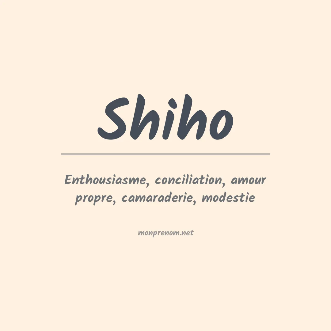 Signification du prénom Shiho