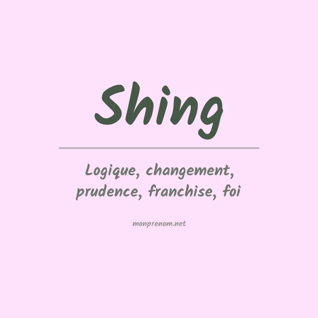 Prénom Shing