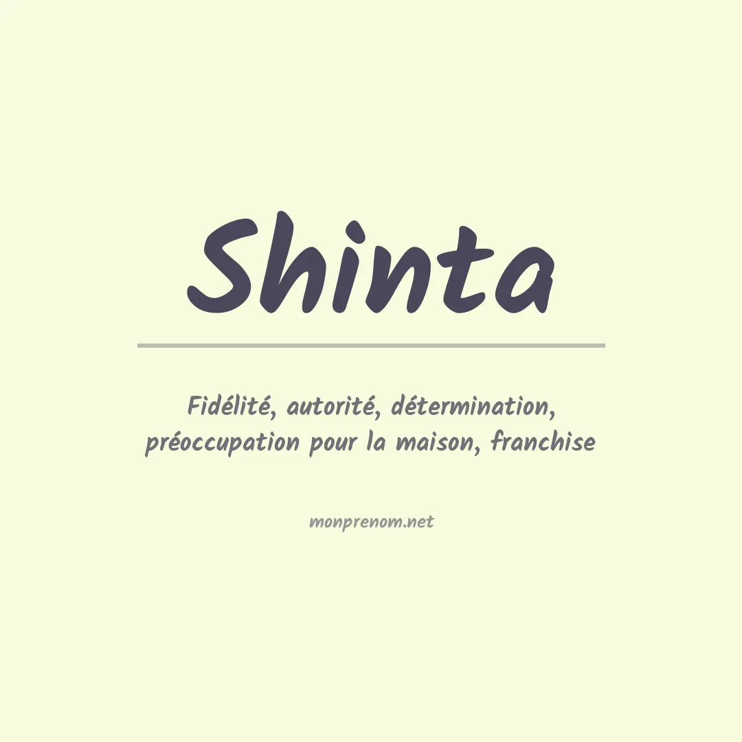 Signification du prénom Shinta
