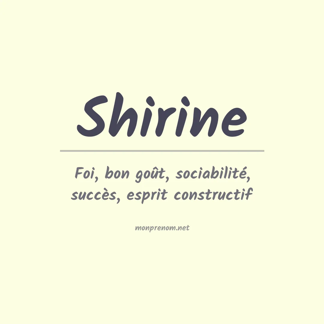 Prénom Shirine