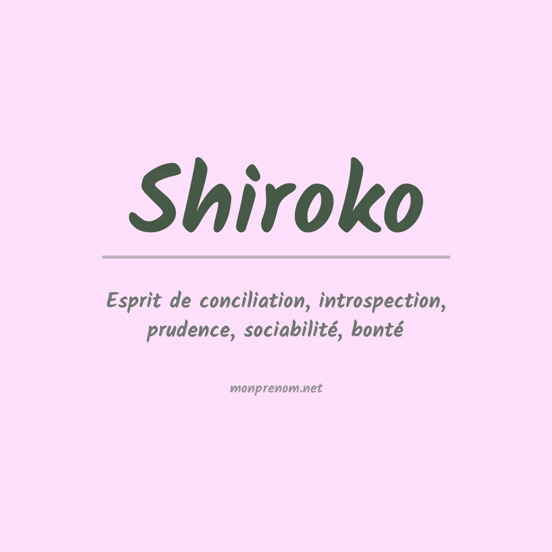 Signification du prénom Shiroko
