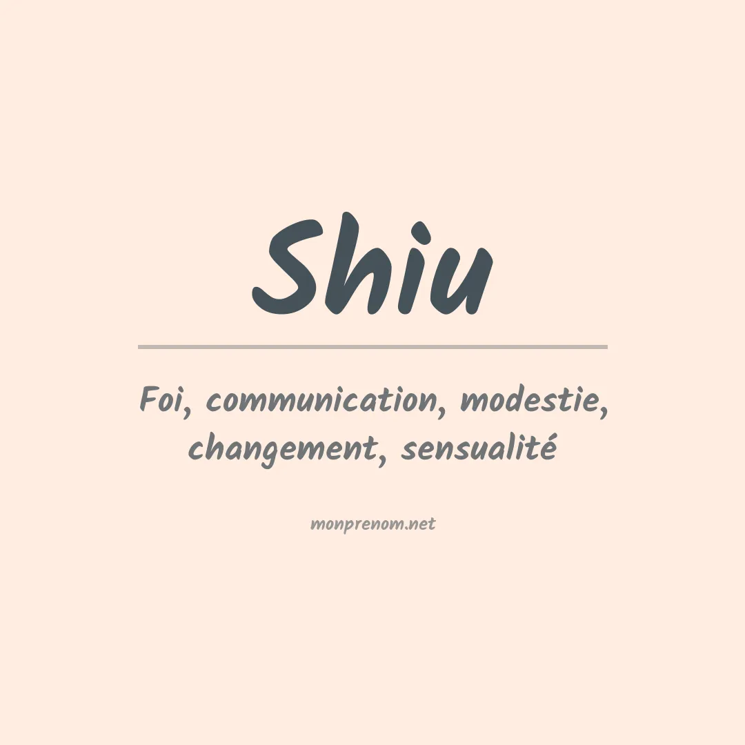 Prénom Shiu