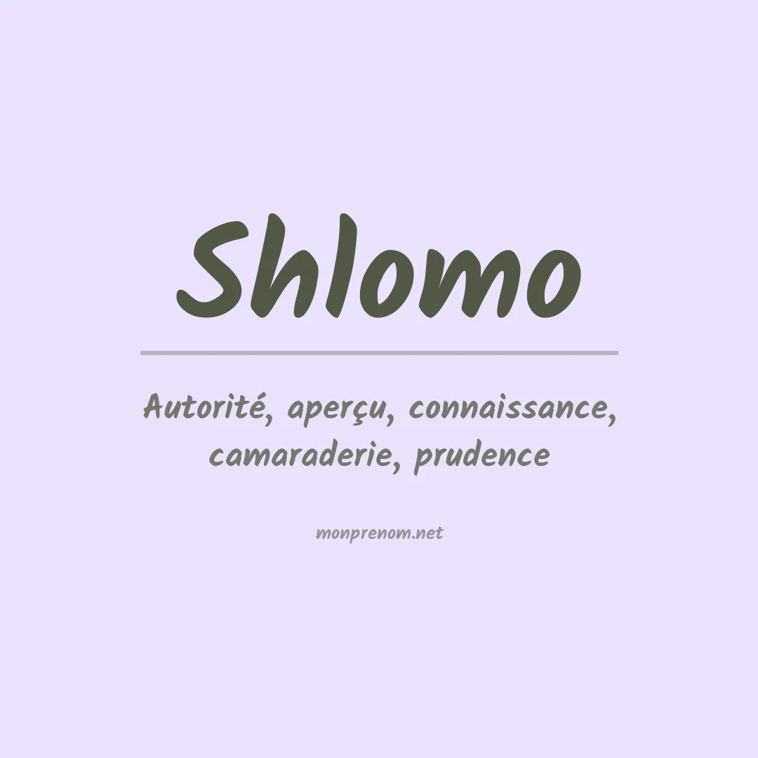 Prénom Shlomo