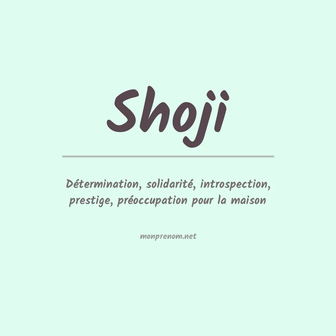 Prénom Shoji