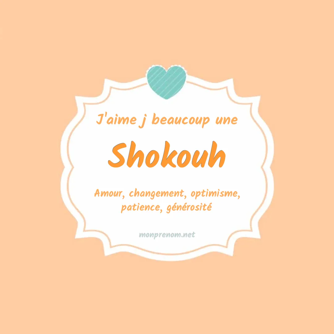J'aime beaucoup Shokouh
