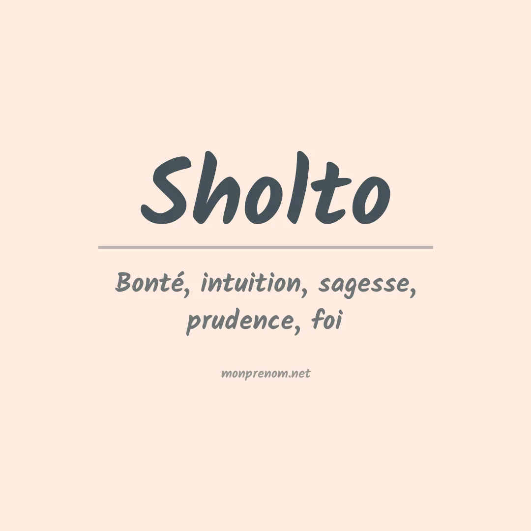 Signification du prénom Sholto