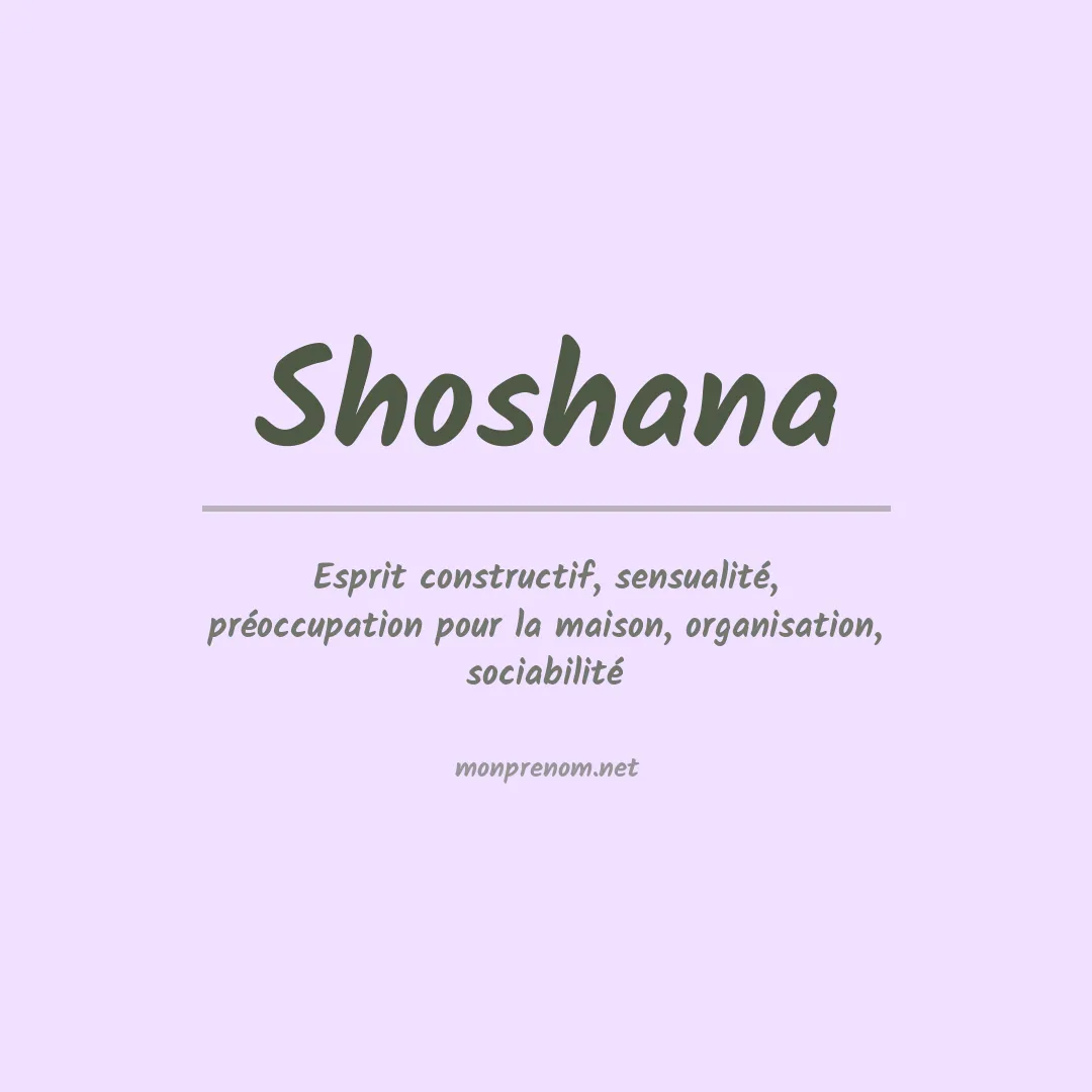 Signification du prénom Shoshana