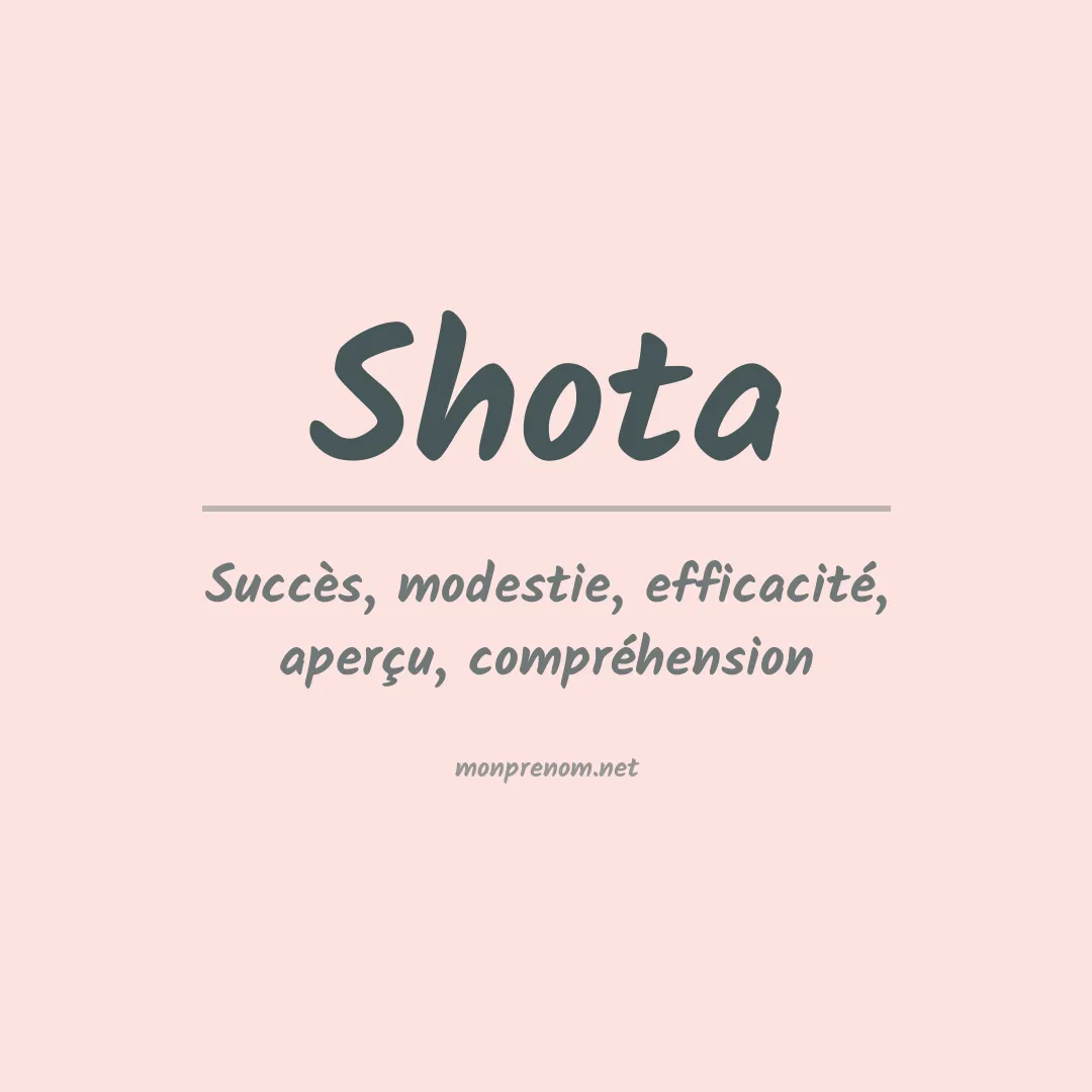 Signification du prénom Shota