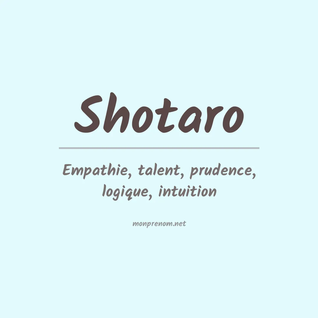 Signification du prénom Shotaro