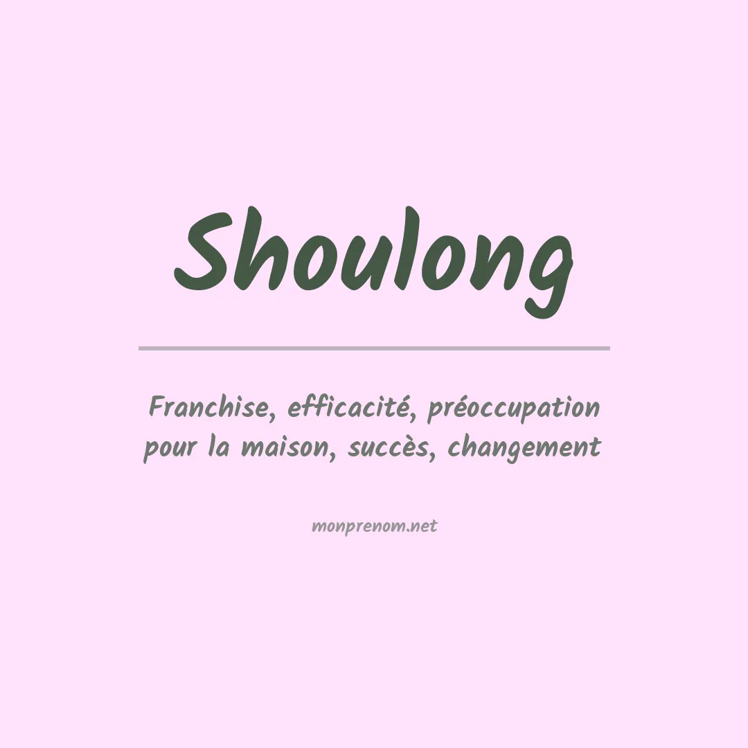 Prénom Shoulong