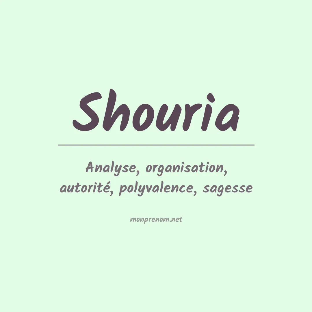 Signification du prénom Shouria