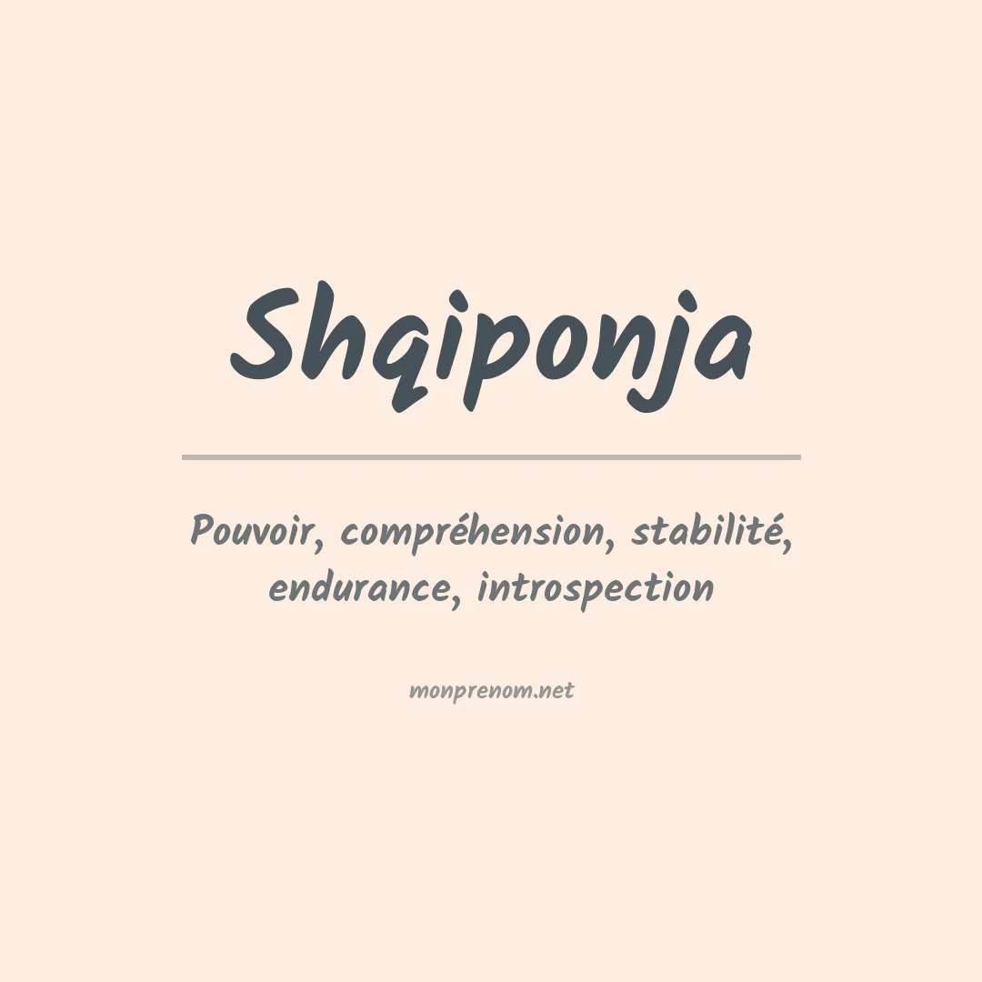 Signification du prénom Shqiponja