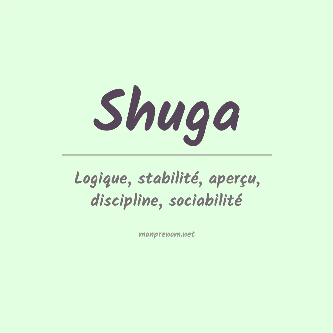Signification du prénom Shuga