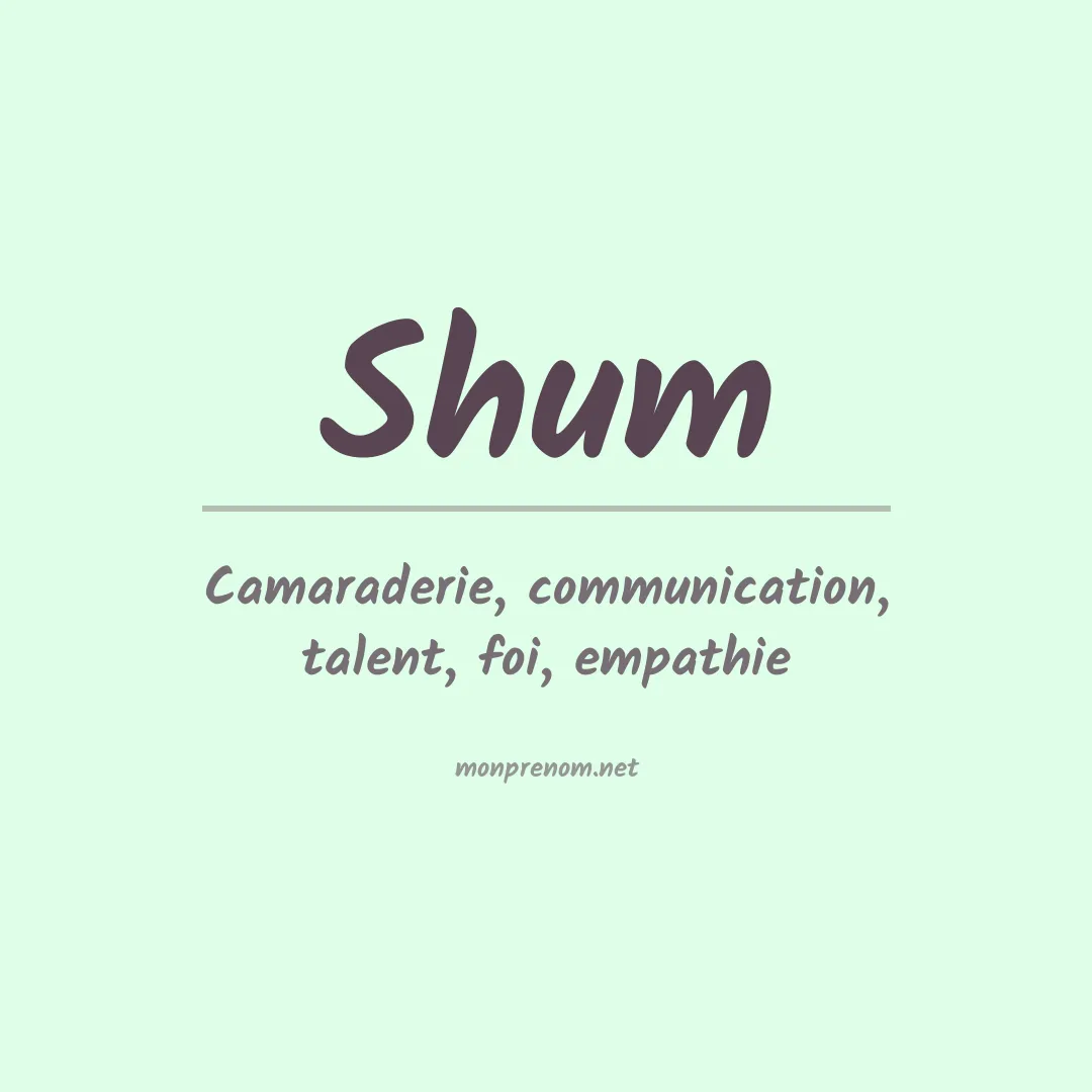 Prénom Shum