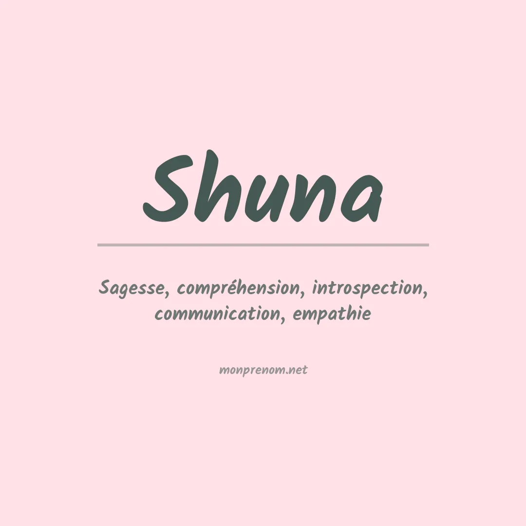 Signification du prénom Shuna