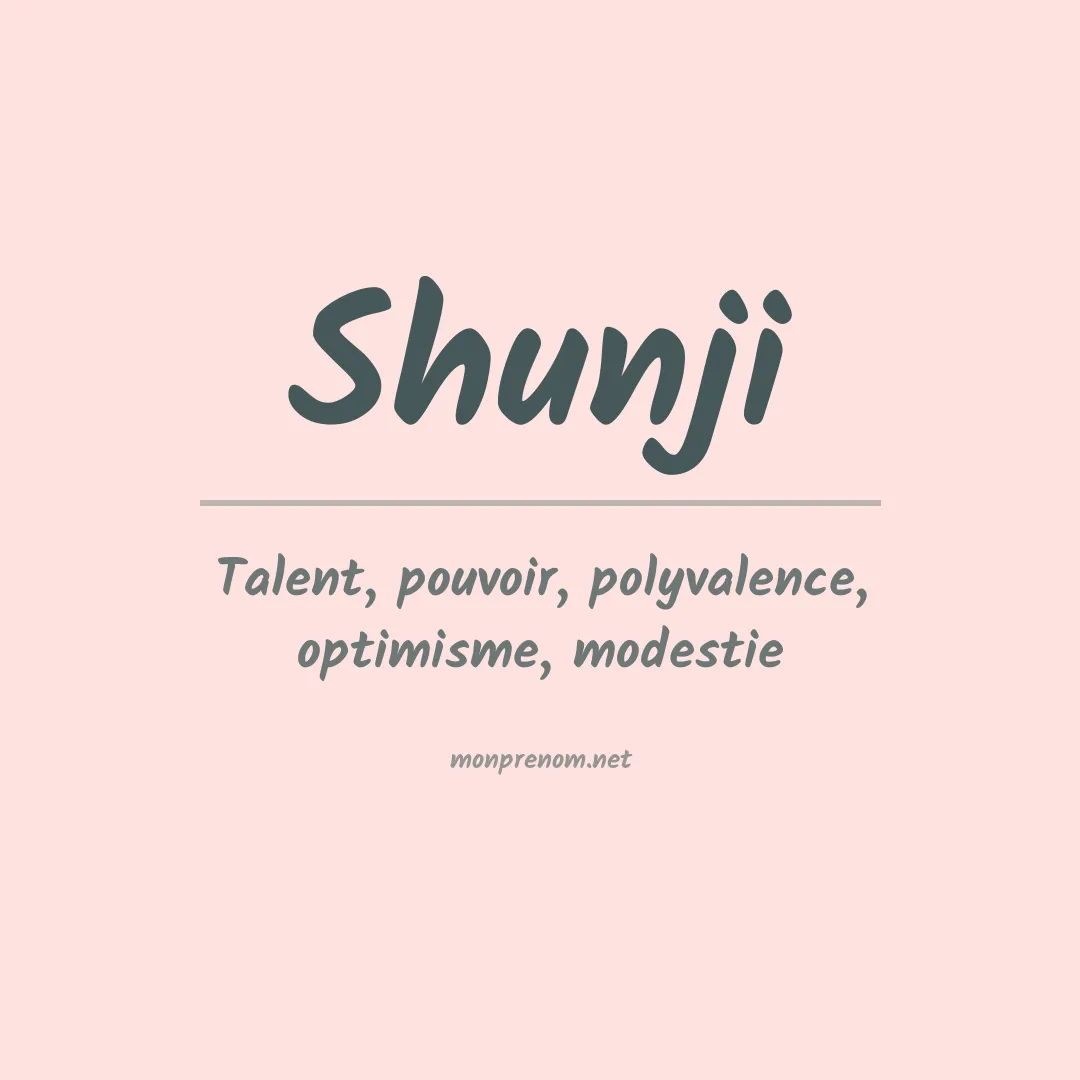 Signification du prénom Shunji