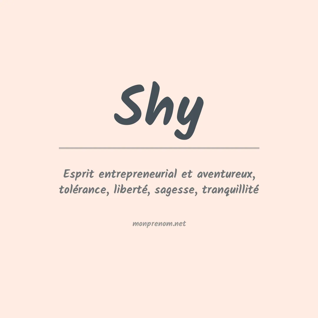 Prénom Shy