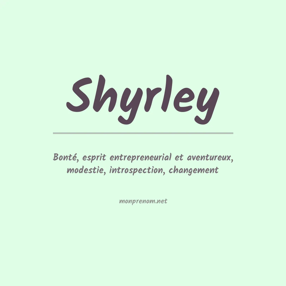 Prénom Shyrley