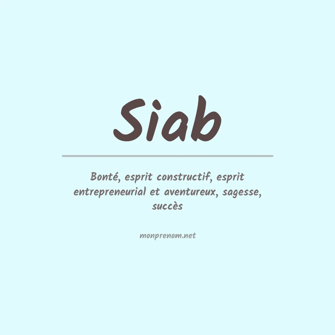 Signification du prénom Siab