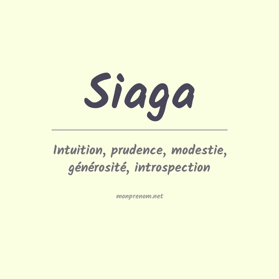 Signification du prénom Siaga