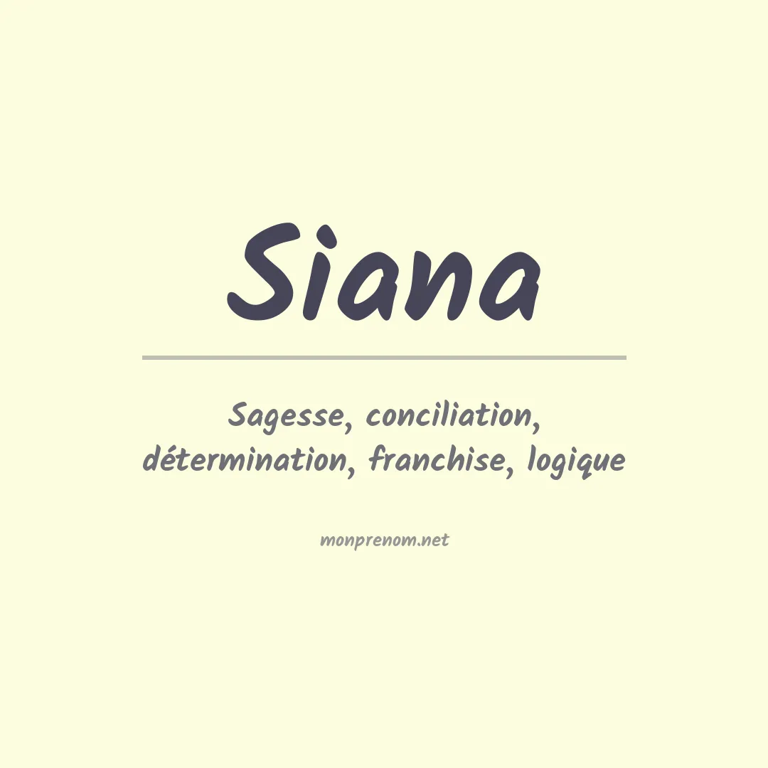 Prénom Siana