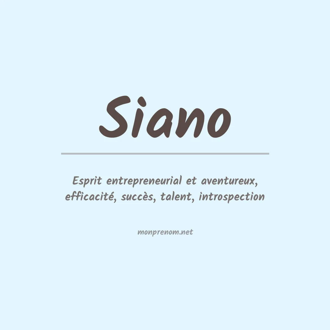 Prénom Siano