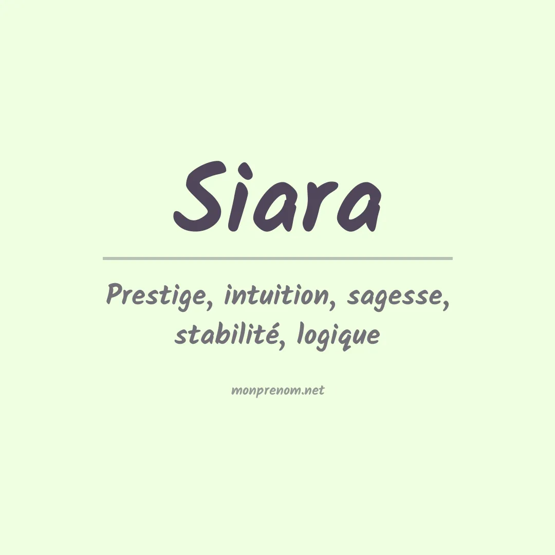 Signification du prénom Siara