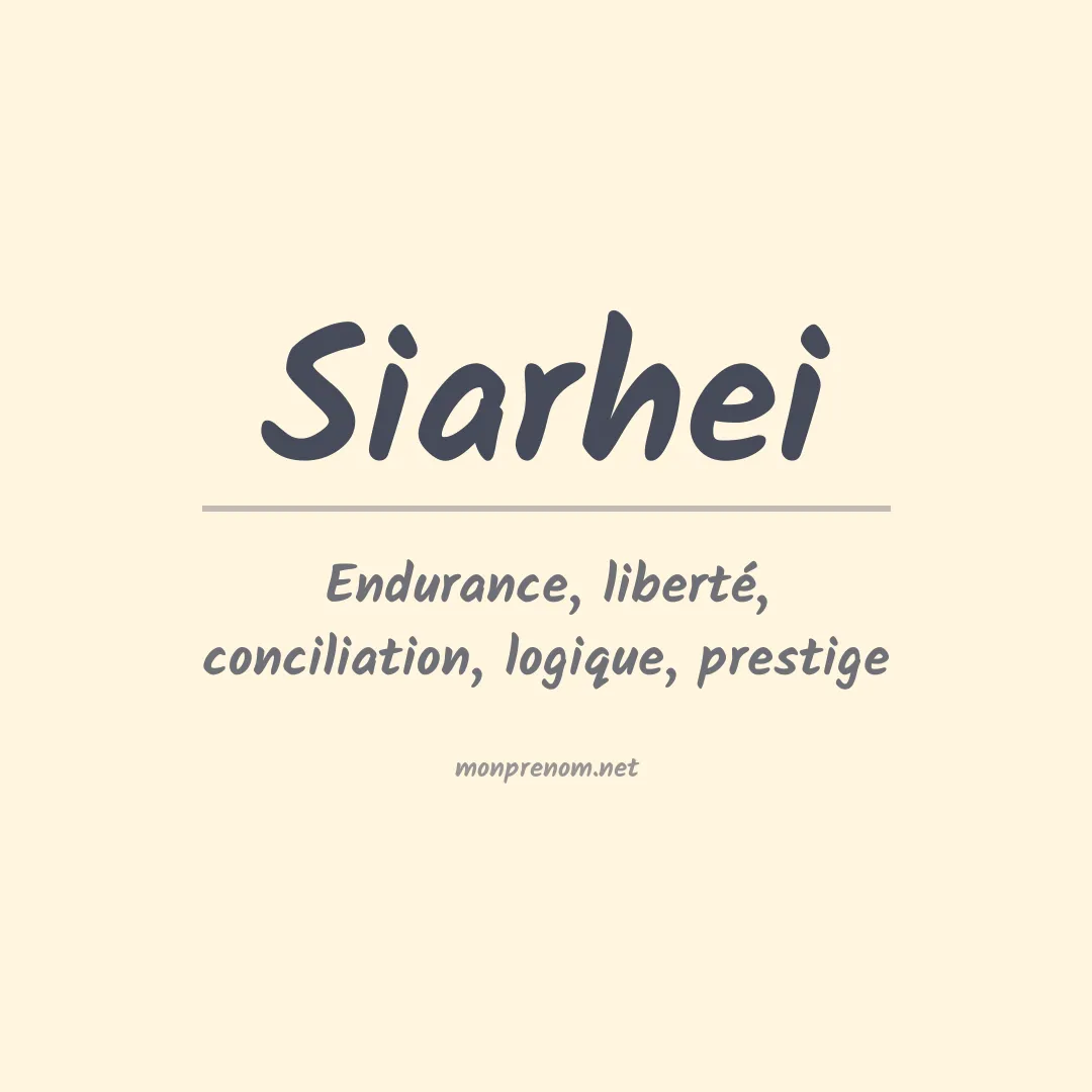 Signification du prénom Siarhei