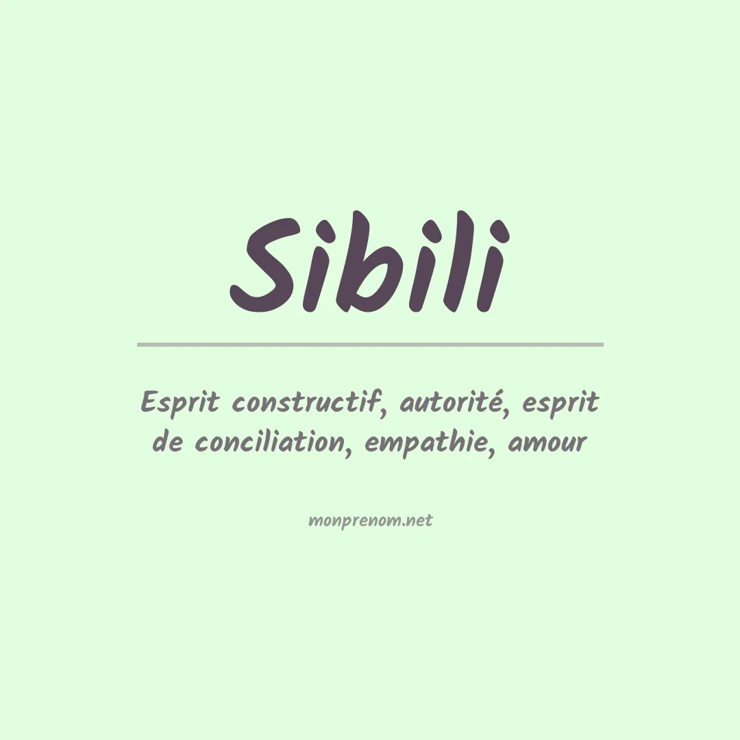 Signification du prénom Sibili