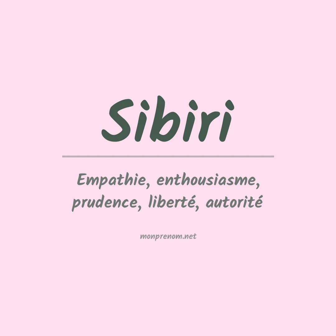 Signification du prénom Sibiri