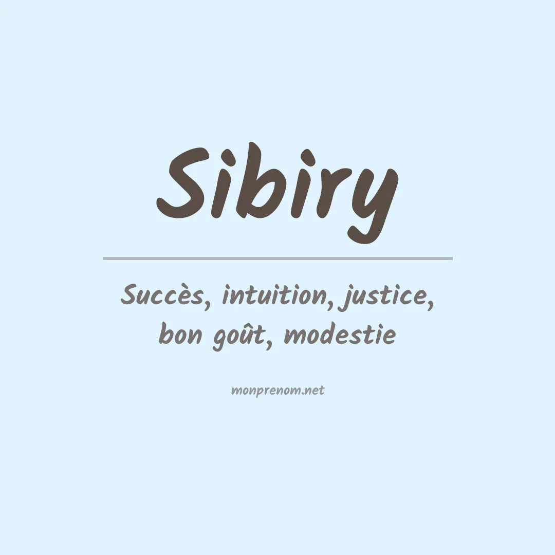 Signification du prénom Sibiry
