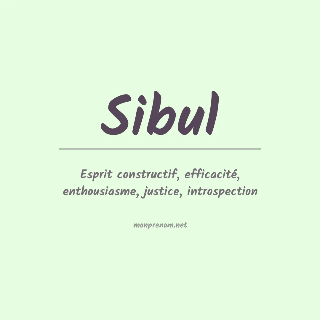 Signification du prénom Sibul