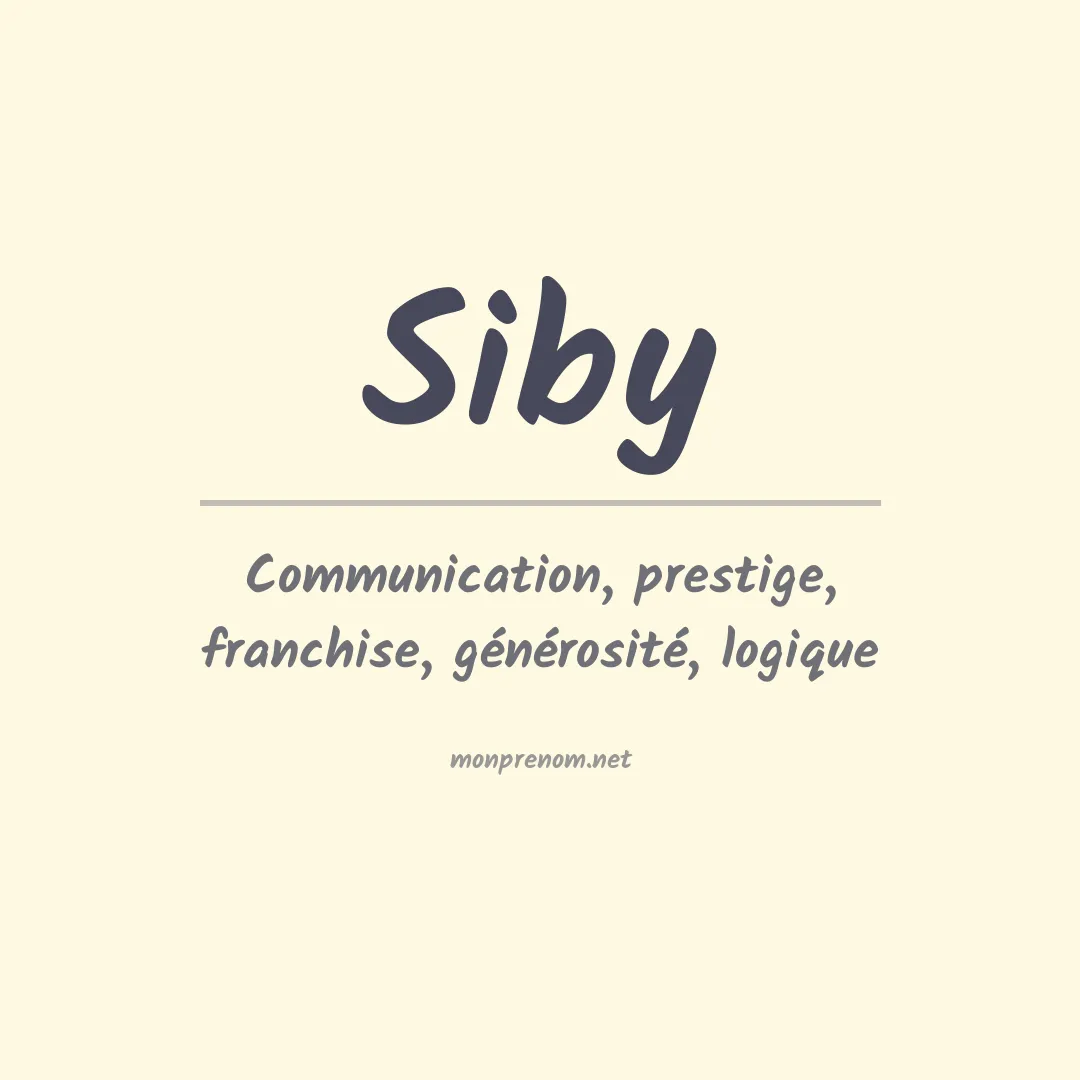 Signification du prénom Siby