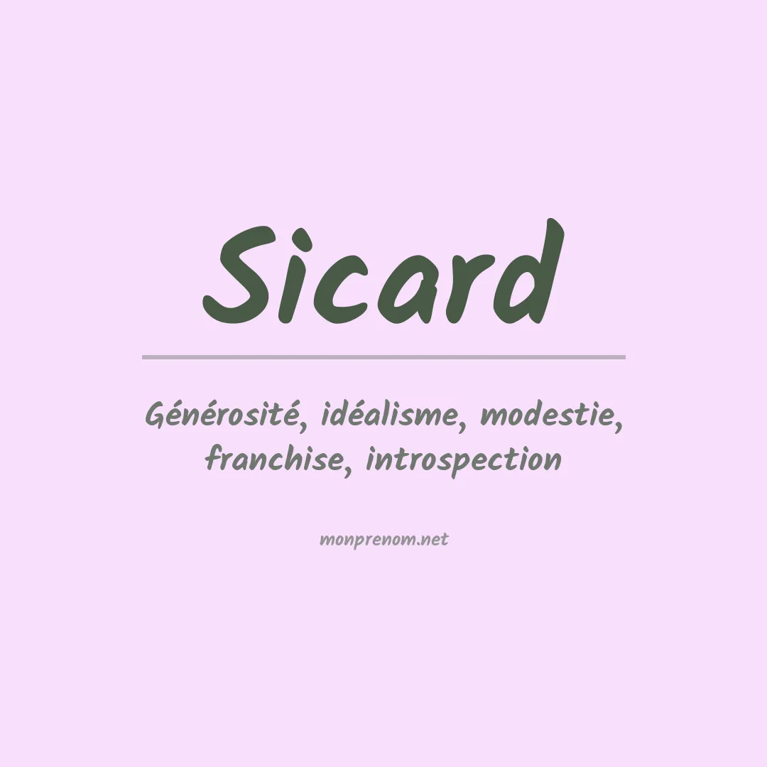 Prénom Sicard