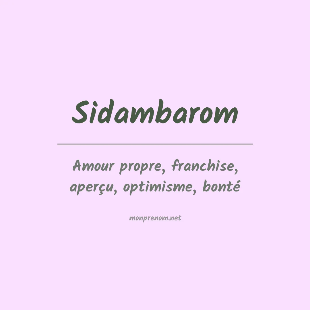 Signification du prénom Sidambarom