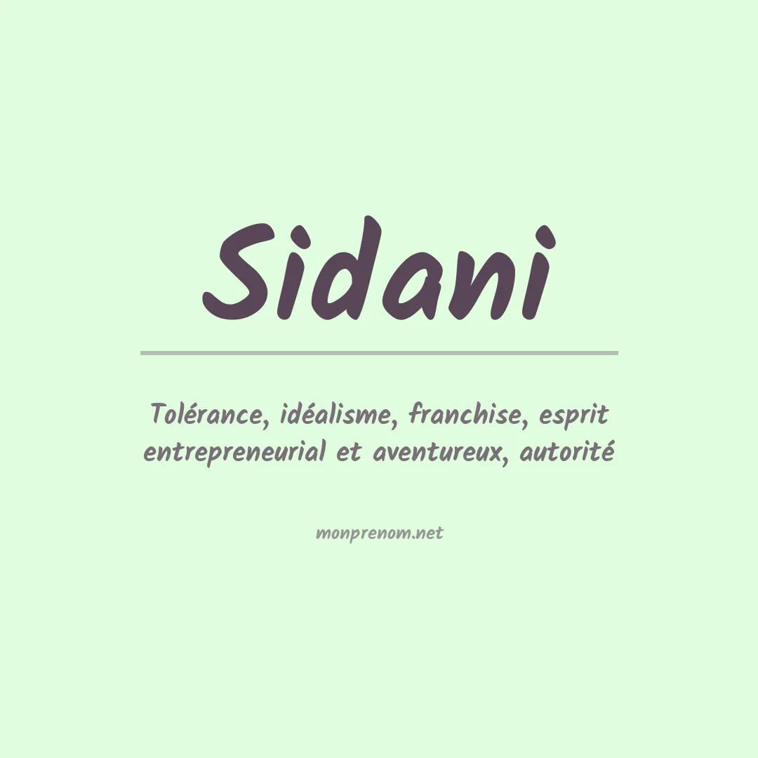 Signification du prénom Sidani